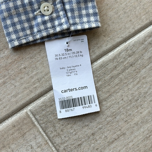 NWT carters boy romper with shirt size 18 months - Picture 4 of 7